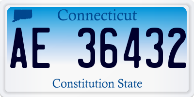 CT license plate AE36432