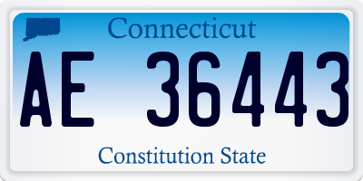 CT license plate AE36443