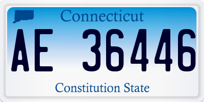 CT license plate AE36446