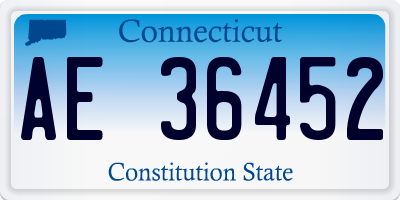 CT license plate AE36452