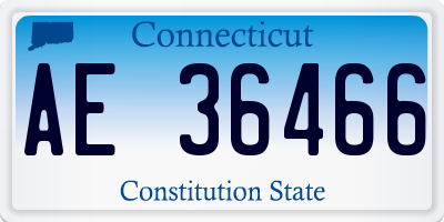 CT license plate AE36466