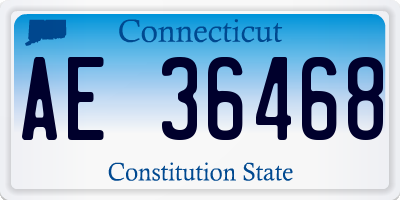 CT license plate AE36468
