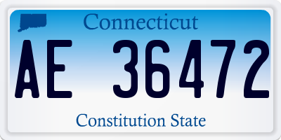 CT license plate AE36472