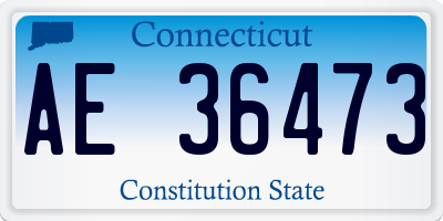 CT license plate AE36473