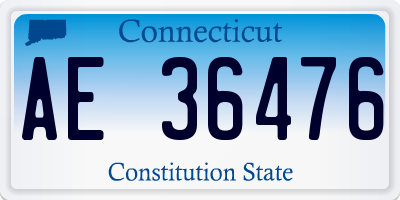 CT license plate AE36476