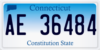 CT license plate AE36484