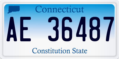 CT license plate AE36487