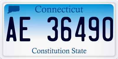 CT license plate AE36490