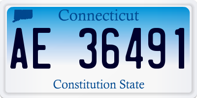CT license plate AE36491