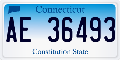 CT license plate AE36493