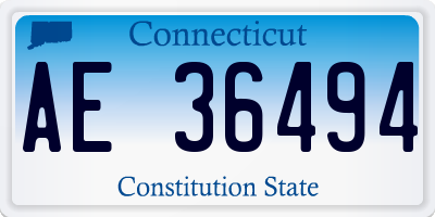 CT license plate AE36494