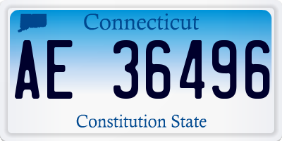 CT license plate AE36496