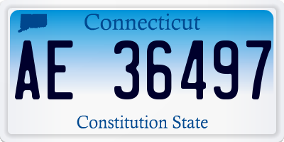 CT license plate AE36497