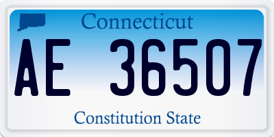 CT license plate AE36507