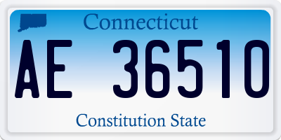 CT license plate AE36510
