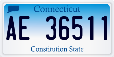 CT license plate AE36511