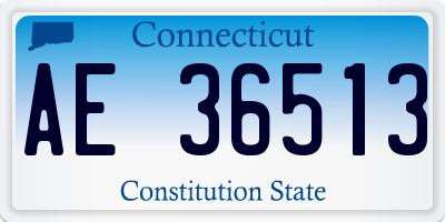 CT license plate AE36513
