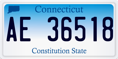 CT license plate AE36518