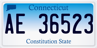 CT license plate AE36523