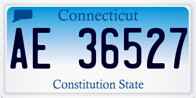 CT license plate AE36527