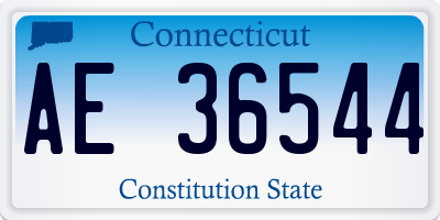 CT license plate AE36544