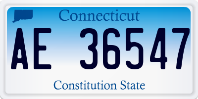 CT license plate AE36547