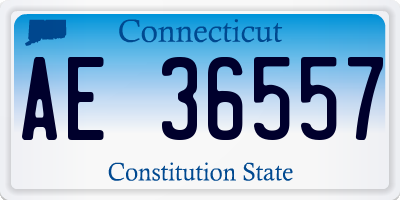 CT license plate AE36557