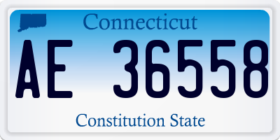 CT license plate AE36558