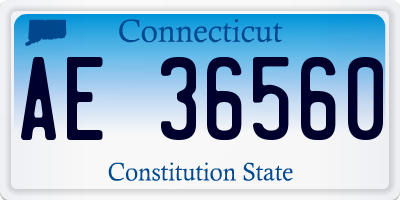 CT license plate AE36560
