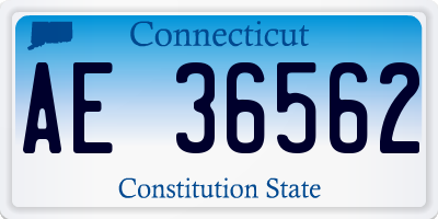 CT license plate AE36562
