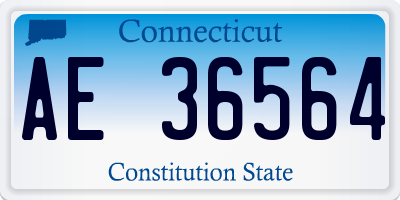 CT license plate AE36564