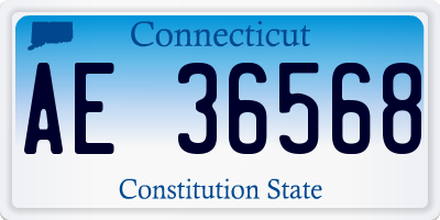 CT license plate AE36568