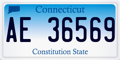 CT license plate AE36569