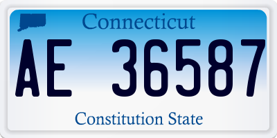 CT license plate AE36587