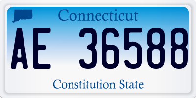 CT license plate AE36588