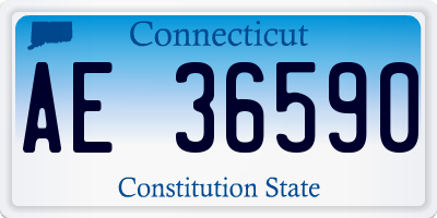 CT license plate AE36590