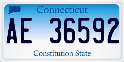 CT license plate AE36592