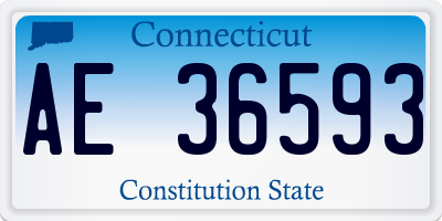 CT license plate AE36593