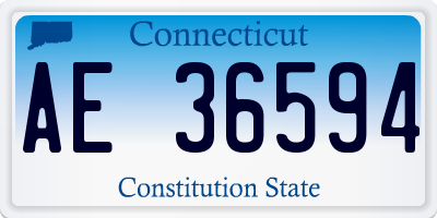CT license plate AE36594