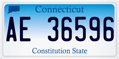 CT license plate AE36596