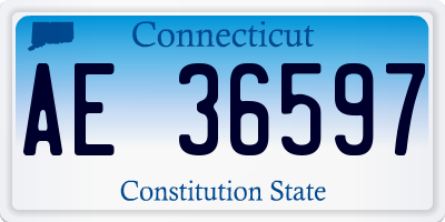 CT license plate AE36597