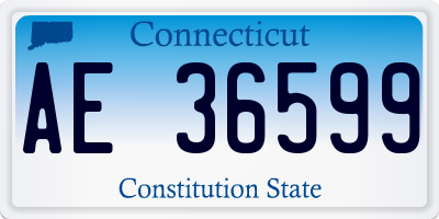 CT license plate AE36599