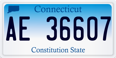 CT license plate AE36607