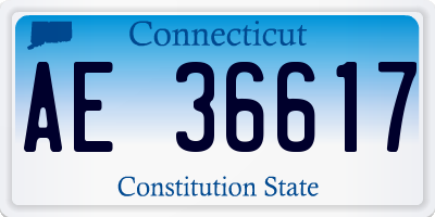 CT license plate AE36617