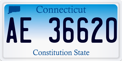 CT license plate AE36620