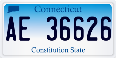 CT license plate AE36626