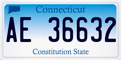 CT license plate AE36632