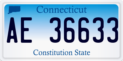 CT license plate AE36633