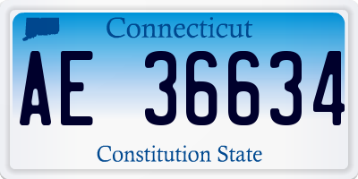 CT license plate AE36634