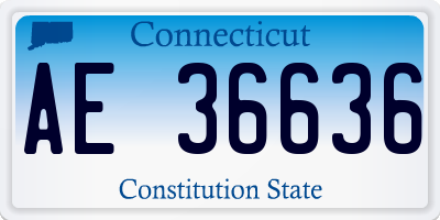 CT license plate AE36636